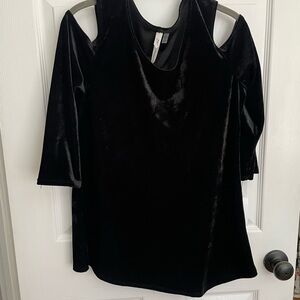Black Velvet Cold Shoulder Asymmetrical